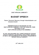 cover-budget 2021 EAC Budget Speech for FY2021/2022